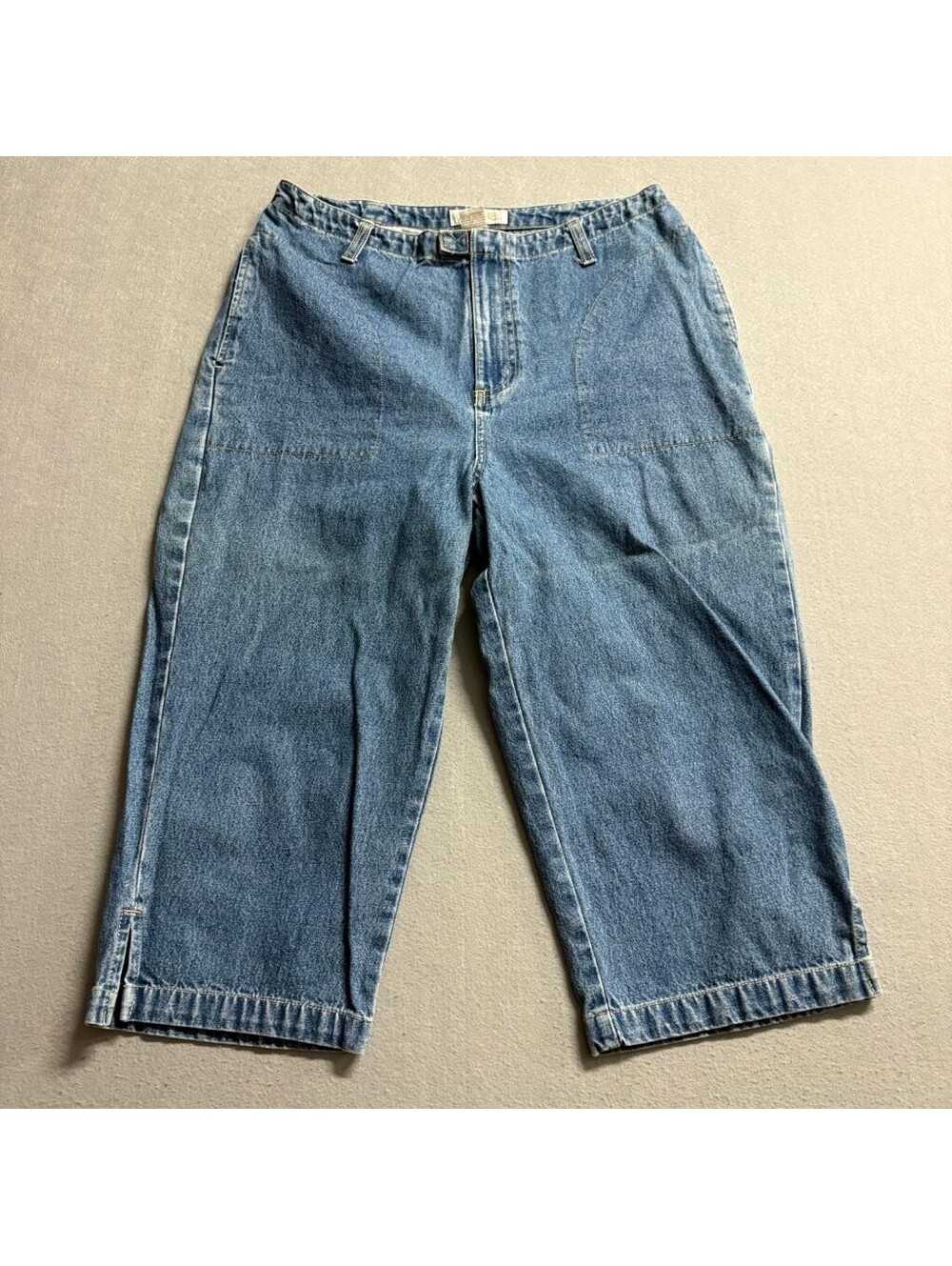 Cherokee Vintage Womens Blue Denim Crop Capri Jeans Size 12 High Rise 100%
